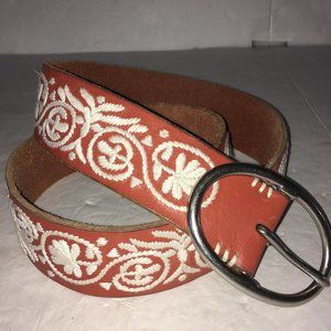 Lucky Brand Leather Belt Accent Stitching Sz 34-38